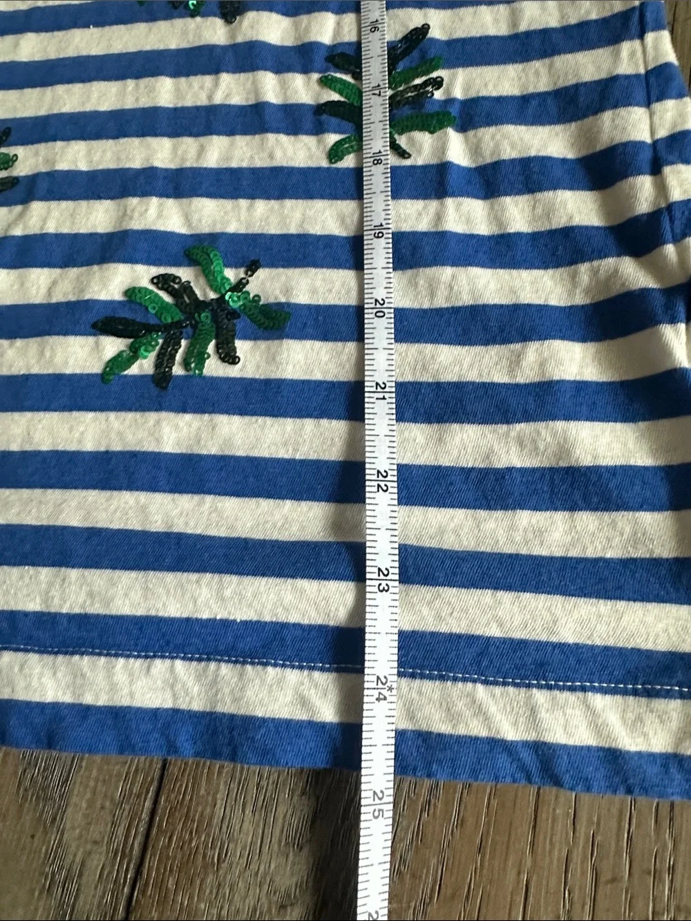 J. Crew Sequin Palm Leaf Striped Scoop Neck Tank Top - Size XS